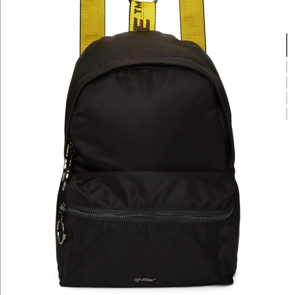OFF WHITE nylon mini backpack yellow strap NWT